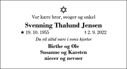 Dødsannoncen for Svenning Thalund Jensen - HERNING