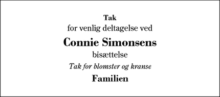 Taksigelsen for Connie Simonsens - Kibæk