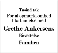 Taksigelsen for Grethe Ankersen - Hammerum Herning
