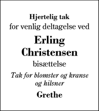 Taksigelsen for Erling Christensen - Aulum 