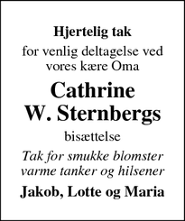 Taksigelsen for Cathrine
W. Sternberg - Hillerød