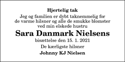 Taksigelsen for Sara Danmark Nielsens - Hirtshals 