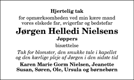 Taksigelsen for Jørgen Helledi Nielsens - Hirtshals 