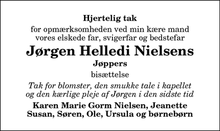 Taksigelsen for Jørgen Helledi Nielsens - Hirtshals 