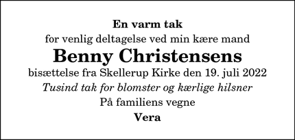 Taksigelsen for  Benny Christensens - Hobro