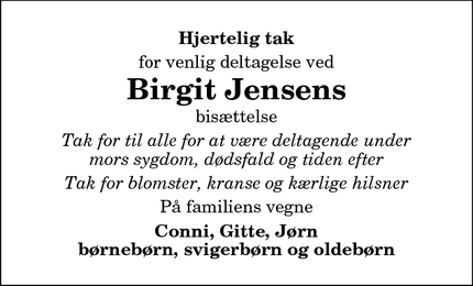 Taksigelsen for Birgit Jensen - Hobro