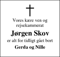 Dødsannoncen for Jørgen Skov - Ikast