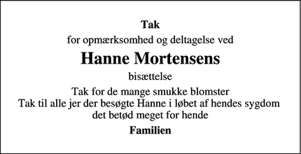 Taksigelsen for Hanne Mortensens  - Ikast