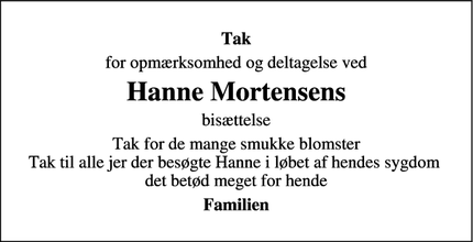 Taksigelsen for Hanne Mortensens  - Ikast