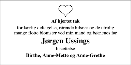 Taksigelsen for Jørgen Ussings - Sakskøbing