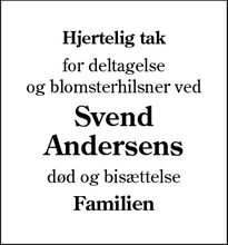 Taksigelsen for Svend
Andersens - 6064 Jordrup