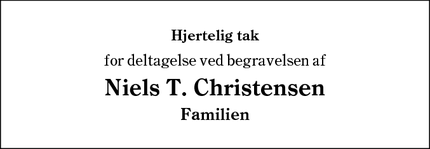 Taksigelsen for Niels T. Christensen - Brørup