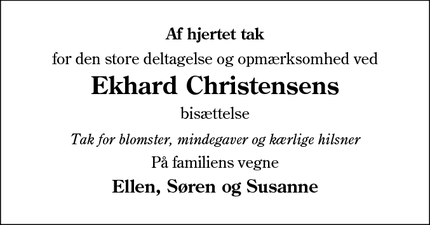Taksigelsen for Ekhard Christensen - Esbjerg