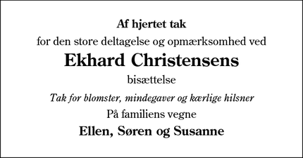 Taksigelsen for Ekhard Christensen - Esbjerg