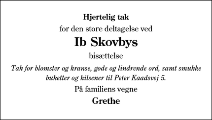 Taksigelsen for Ib Skovbys - Sønderborg
