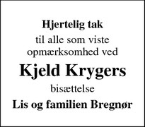 Taksigelsen for Kjeld Krygers - Bregnør, Kerteminde
