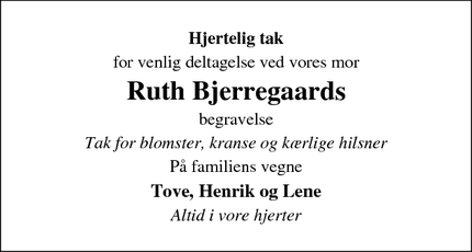 Taksigelsen for Ruth Bjerregaard - Kjellerup
