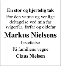 Taksigelsen for Markus Nielsen - Vamdrup 