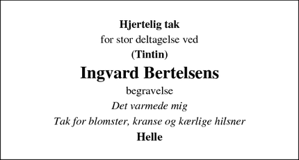 Taksigelsen for Ingvard Bertelsen - Aabybro