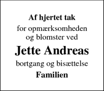 Taksigelsen for Jette Andreas - Assens