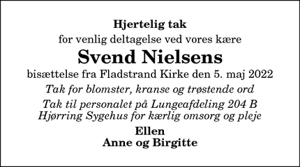 Taksigelsen for Svend Nielsens - Frederikshavn