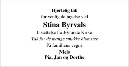 Taksigelsen for Stina Byrval - Frederikssund