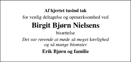 Taksigelsen for Birgit Bjørn Nielsen - Frederikssund