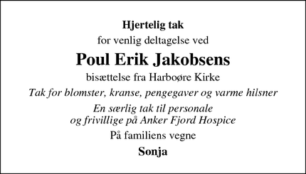 Taksigelsen for Poul Erik Jakobsen - Harboøre