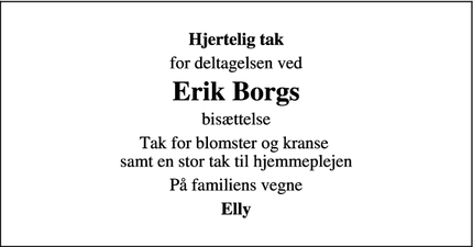 Taksigelsen for Erik Borgs - Lemvig