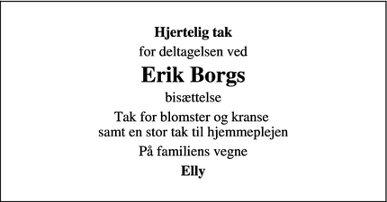 Taksigelsen for Erik Borgs - Lemvig