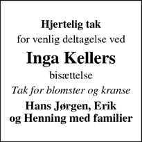 Taksigelsen for Inga Kellers - Ørbæk
