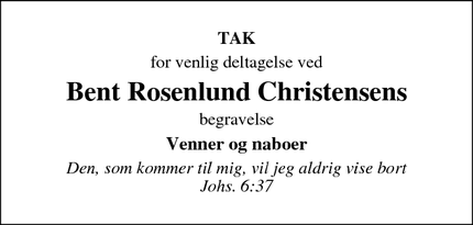 Taksigelsen for Bent Rosenlund Christensen - Vildbjerg