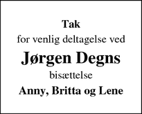 Taksigelsen for Jørgen Degns - Middelfart