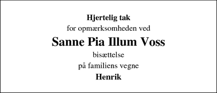 Taksigelsen for Sanne Pia Illum Voss - Ejby