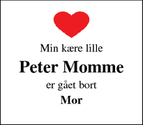 Dødsannoncen for Peter Momme - Asperup