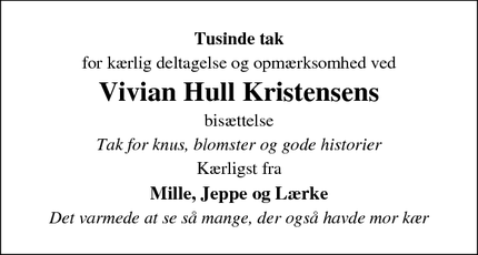 Taksigelsen for Vivian Hull Kristensen - Silkeborg