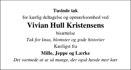 Taksigelsen for Vivian Hull Kristensen - Silkeborg