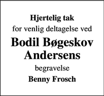 Taksigelsen for Bodil Bøgeskov Andersens - Silkeborg