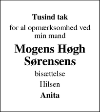 Taksigelsen for Mogens Høgh Sørensens - Nykøbing Mors