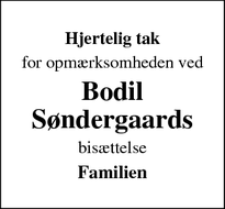 Taksigelsen for Bodil Søndergaards - Randers Nv