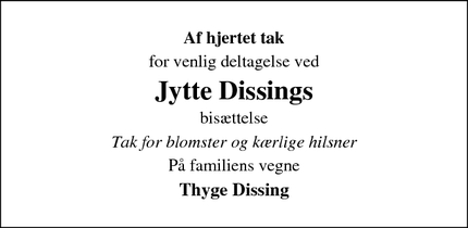 Taksigelsen for Jytte Dissing - Nykøbing Mors 