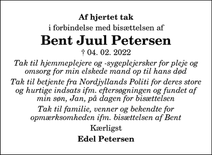 Taksigelsen for Bent Juul Petersen - Aalborg