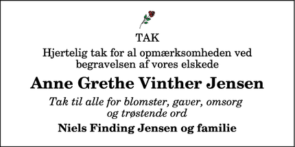 Taksigelsen for Anne Grethe Vinther Jensen - Biersted