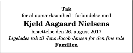 Taksigelsen for Kjeld Aagaard Nielsens - Nørresundby
