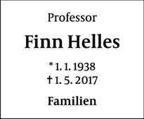 Dødsannoncen for Finn Helles - Gentofte