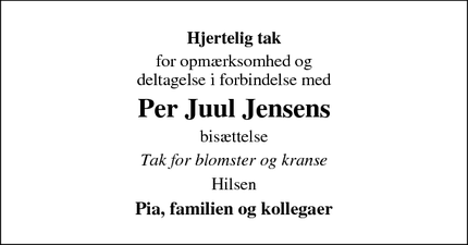 Taksigelsen for Per Juul Jensen - Randers