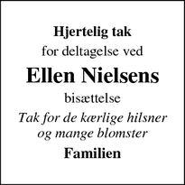 Taksigelsen for Ellen Nielsens - Vig
