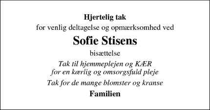 Taksigelsen for Sofie Stisens - Breum