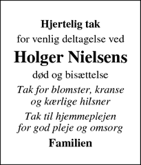 Taksigelsen for Holger Nielsen - Balling