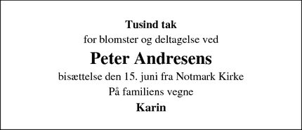 Taksigelsen for Peter Andresen - Gråsten